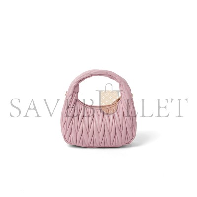 MIU MIU WANDER MATELASSÉ NAPPA LEATHER HOBO MINI BAG 5BC125 (17.5*14*5.5cm)